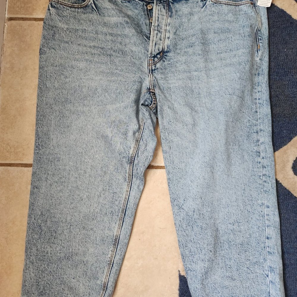 Size 20 plus HIGH RISE Slouchy Straight No stretch Button Fly OLD NAVY Jeans